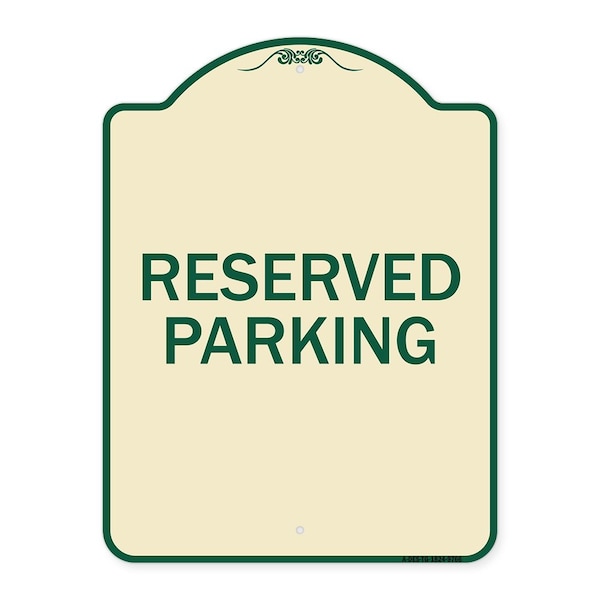 Signmission Designer Series-Reserved Parking 1, Tan & Green Heavy-Gauge Aluminum, 24" x 18", TG-1824-9766 A-DES-TG-1824-9766 - main